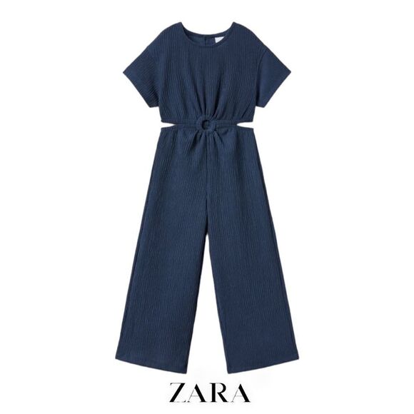 Zara Other - ZARA Kids | Navy Blue | TEXTURED CUT-OUT JUMPSUIT